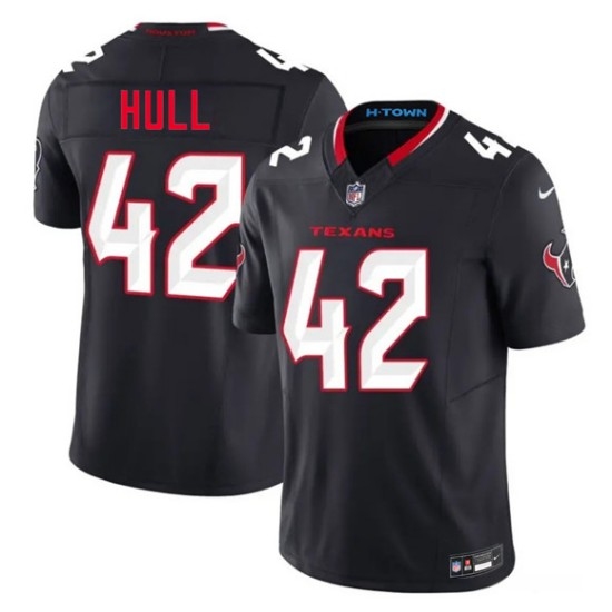 Men's Houston Texans #42 Evan Hull Navy 2nd Alternate 2026 F.U.S.E. Vapor Limited Football Stitched Jersey - Ujersey