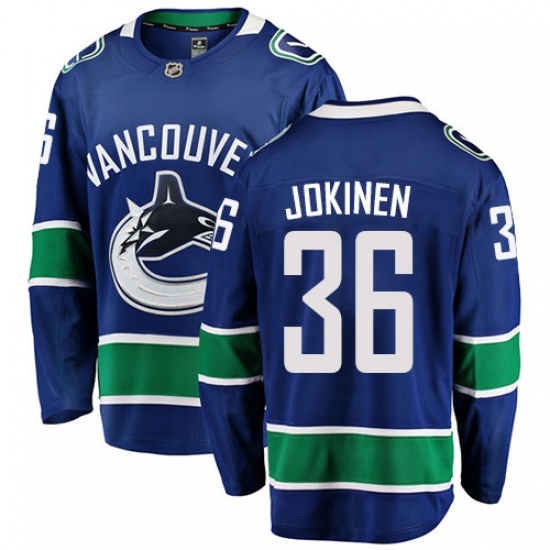 Youth Vancouver Canucks #36 Jussi Jokinen Fanatics Branded Blue Home Breakaway NHL Jersey - Ujersey
