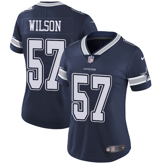 Women's Nike Dallas Cowboys #57 Damien Wilson Navy Blue Team Color Vapor Untouchable Limited Player NFL Jersey - Ujersey