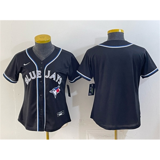 Women's Toronto Blue Jays Blank 2026 Fashion Replica Black Out Stitched Baseball Jersey(Run Small)