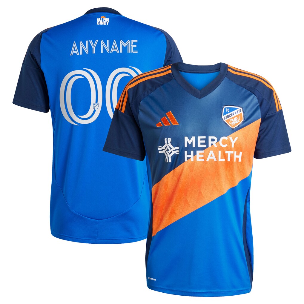 Men's FC Cincinnati adidas Blue 2025 Orange and Blue Legacy Kit Replica Custom Jersey - Ujersey