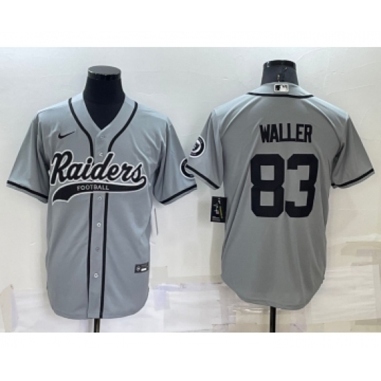 Men's Las Vegas Raiders #83 Darren Waller Grey Stitched MLB Cool Base Nike Baseball Jersey - Ujersey