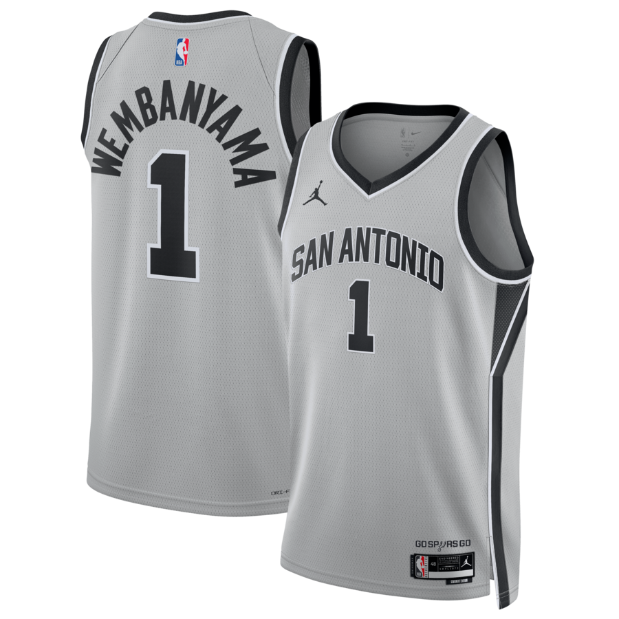 Unisex San Antonio Spurs Victor Wembanyama Jordan Brand Silver Swingman Jersey - Statement Edition - Ujersey NHL