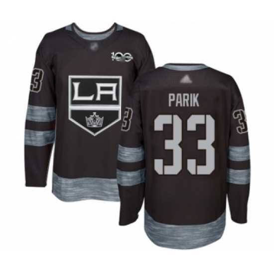 Men's Los Angeles Kings #33 Lukas Parik Authentic Black 1917-2017 100th Anniversary Hockey Jersey - Ujersey
