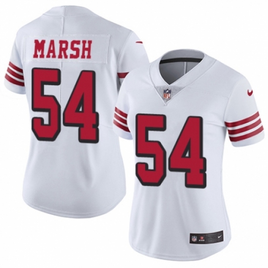 Women's Nike San Francisco 49ers #54 Cassius Marsh Limited White Rush Vapor Untouchable NFL Jersey - Ujersey