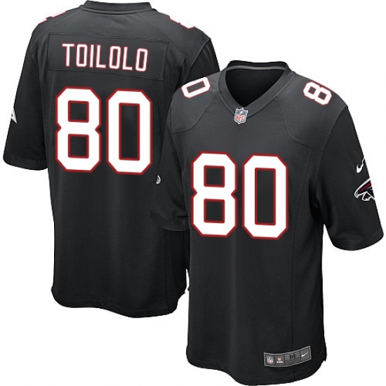 Men's Nike Atlanta Falcons #80 Levine Toilolo Game Black Alternate NFL Jersey - Ujersey