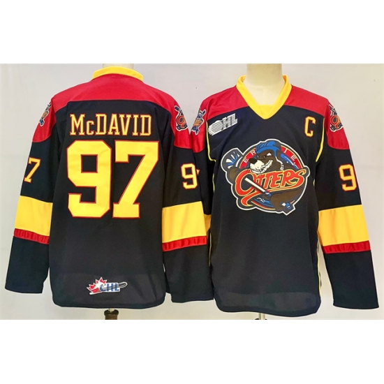 Men's Edmonton Oilers #97 Connor McDavid Black 2024-25 With C Heritage Classic Primegreen Stitched Jersey - Ujersey