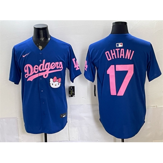 Men's Los Angeles Dodgers #17 Shohei Ohtani Royal 2025 Hello Kitty Vapor Limited Stitched Baseball Jersey - Ujersey
