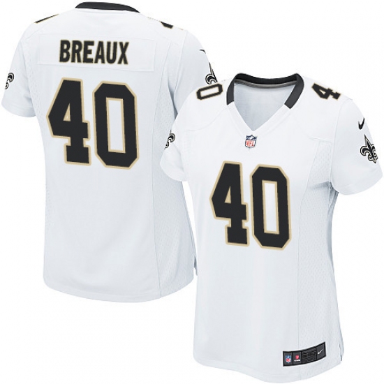Women's Nike New Orleans Saints #40 Delvin Breaux Game White NFL Jersey - Ujersey