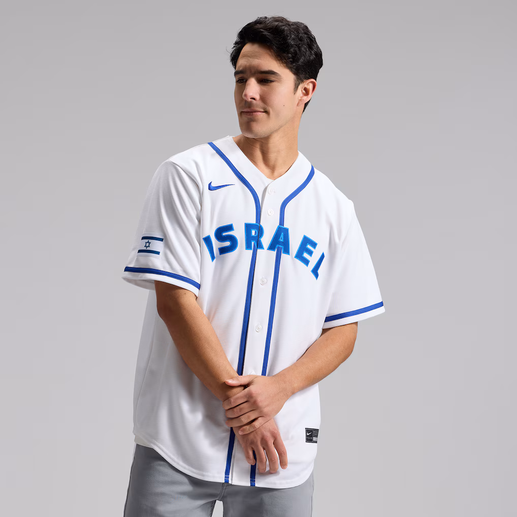 Men's Israel Baseball Nike White 2026 World Baseball Classic Home Stadium Jersey - SUjersey01