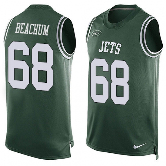 Men's Nike New York Jets #68 Kelvin Beachum Limited Green Player Name & Number Tank Top NFL Jersey - Ujersey