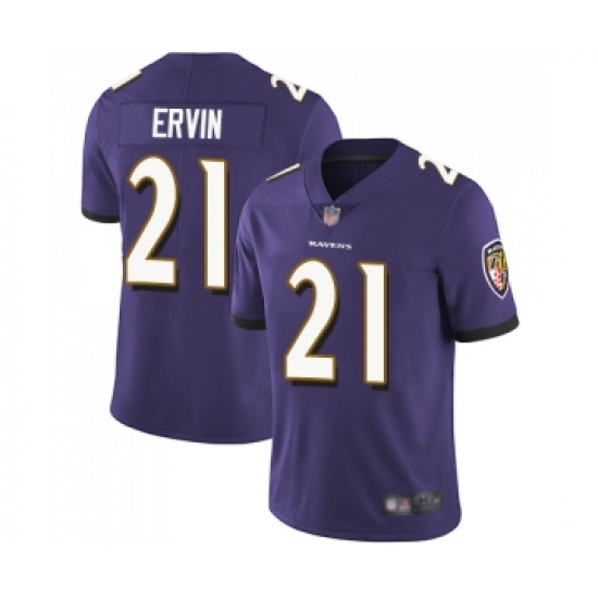 Youth Baltimore Ravens #21 Tyler Ervin Purple Team Color Vapor Untouchable Limited Player Football Jersey - Ujersey
