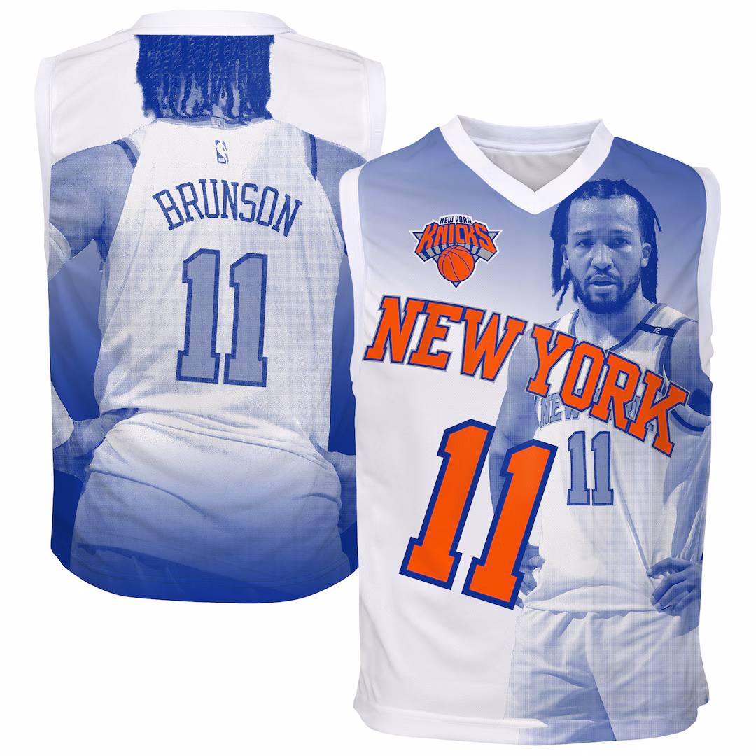 Youth New York Knicks Jalen Brunson Outerstuff Blue Hometown Fashion Jersey