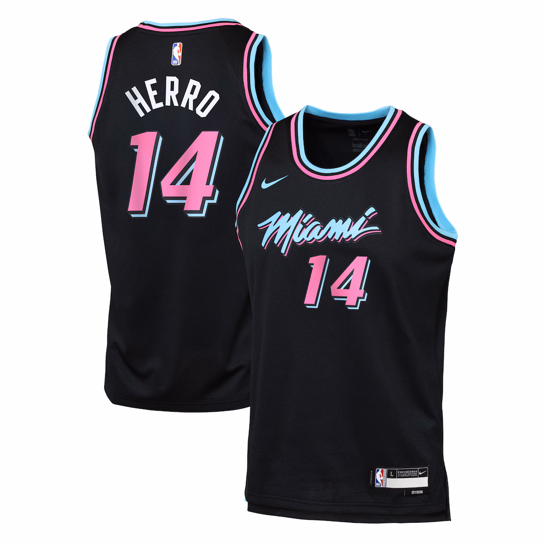 Youth Miami Heat Tyler Herro Nike Black 2025/26 City Edition Swingman Jersey - Ujersey