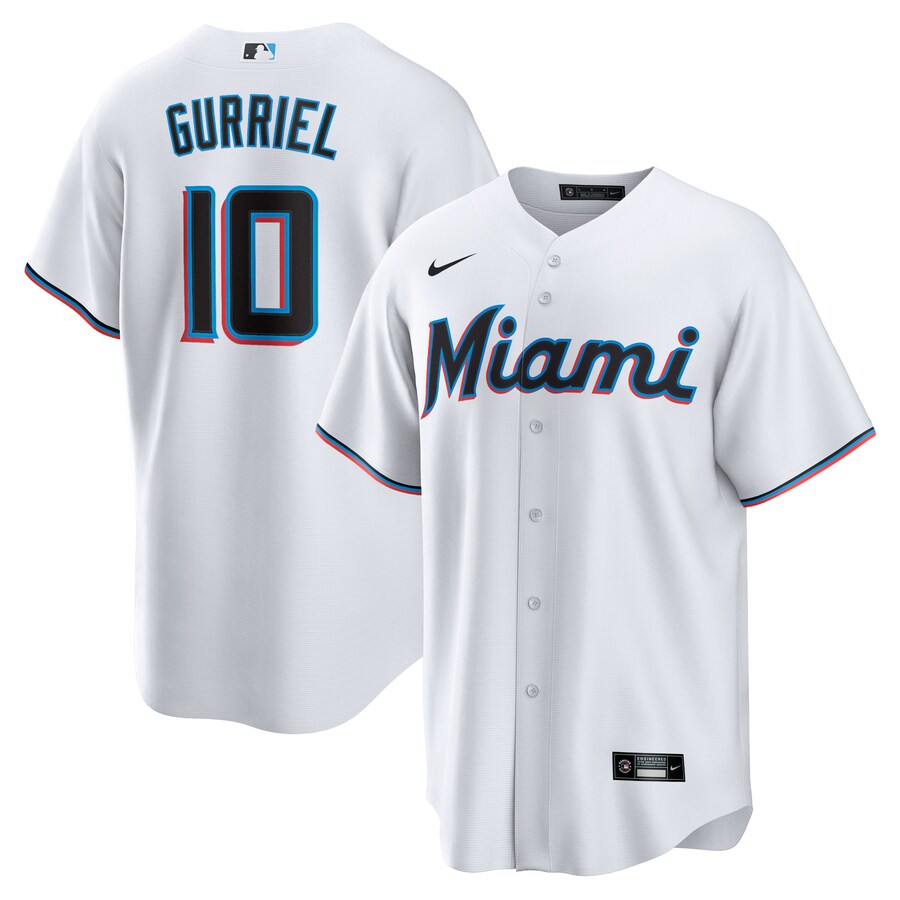 Men's Miami Marlins Yuli Gurriel Nike White Replica Player Jersey - Ujersey NHL