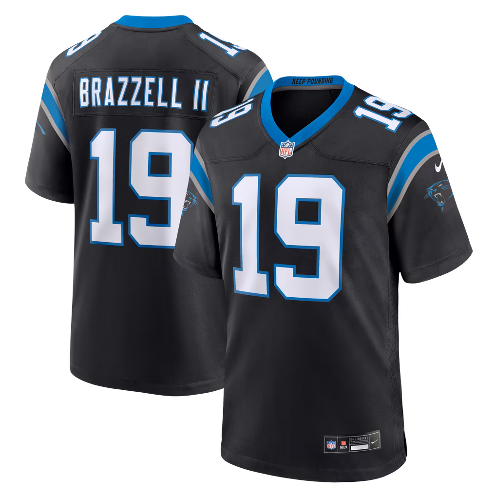 Men's Carolina Panthers Chris Brazzell II Nike Black Team Game Jersey - U-jersey