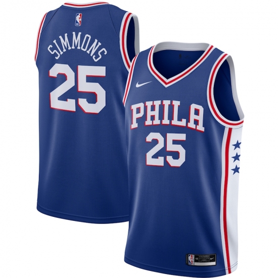 Men's Philadelphia 76ers #25 Ben Simmons Nike Royal 2020-21 Swingman Jersey - Ujersey