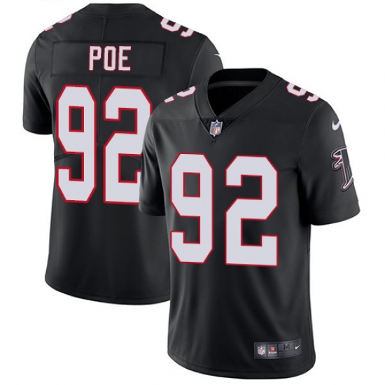 Men's Nike Atlanta Falcons #92 Dontari Poe Black Alternate Vapor Untouchable Limited Player NFL Jersey - Ujersey