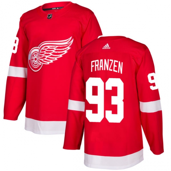 Men's Adidas Detroit Red Wings #93 Johan Franzen Authentic Red Home NHL Jersey - Ujersey