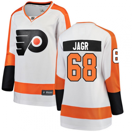 Women's Philadelphia Flyers #68 Jaromir Jagr Fanatics Branded White Away Breakaway NHL Jersey - Ujersey
