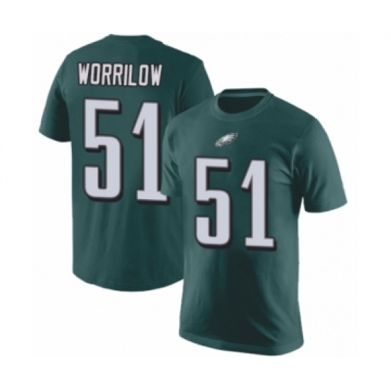 Philadelphia Eagles #51 Paul Worrilow Green Rush Pride Name & Number T-Shirt - Ujersey