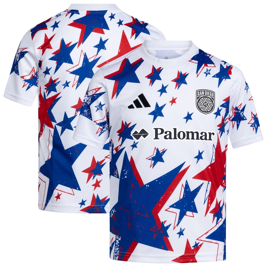 Youth San Diego FC adidas White 2026 Americana Pre-Match Jersey - Ujersey