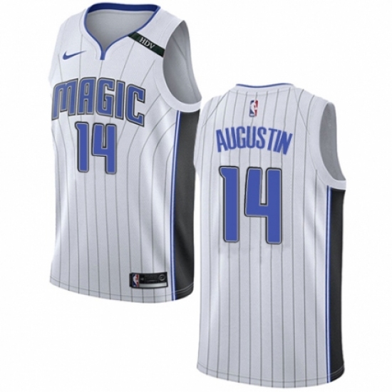 Men's Nike Orlando Magic #14 D.J. Augustin Swingman NBA Jersey - Association Edition - Ujersey
