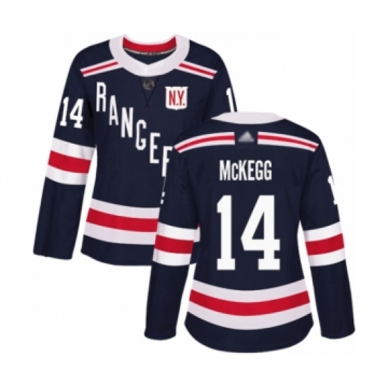 Women's New York Rangers #14 Greg McKegg Authentic Navy Blue 2018 Winter Classic Hockey Jersey - Ujersey