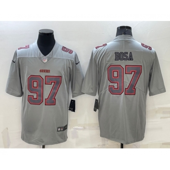 Men's San Francisco 49ers #97 Nick Bosa Grey Atmosphere Fashion 2022 Vapor Untouchable Stitched Limited Jersey - Ujersey