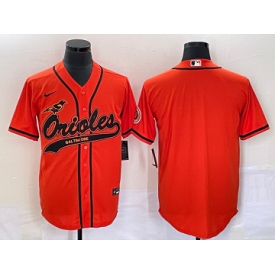 Men's Baltimore Orioles Blank Orange Cool Base Stitched Baseball Jersey - Ujersey