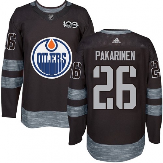 Men's Adidas Edmonton Oilers #26 Iiro Pakarinen Authentic Black 1917-2017 100th Anniversary NHL Jersey - Ujersey