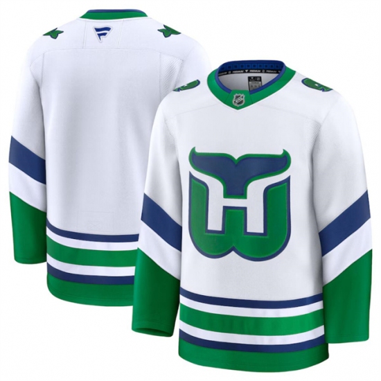 Men's Carolina Hurricanes Blank White 2024-25 Throwback Stitched Hockey Jersey - Ujersey