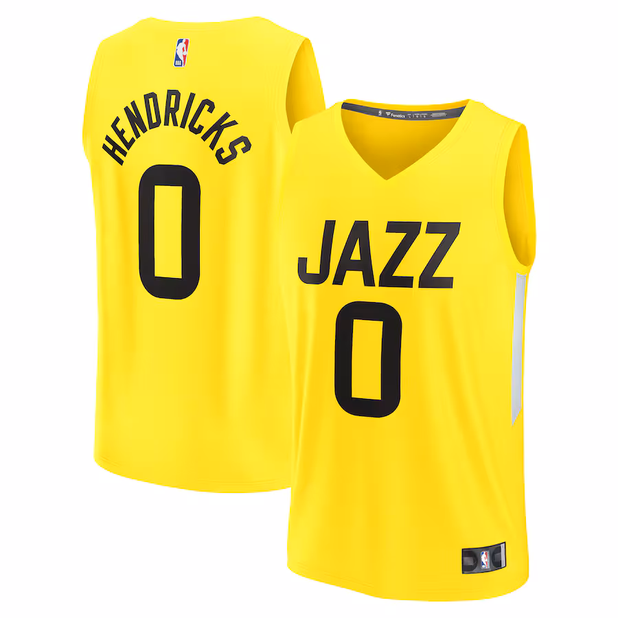 Men's Utah Jazz Taylor Hendricks Fanatics Yellow  Fast Break Replica Jersey - Icon Edition - Ujersey NHL