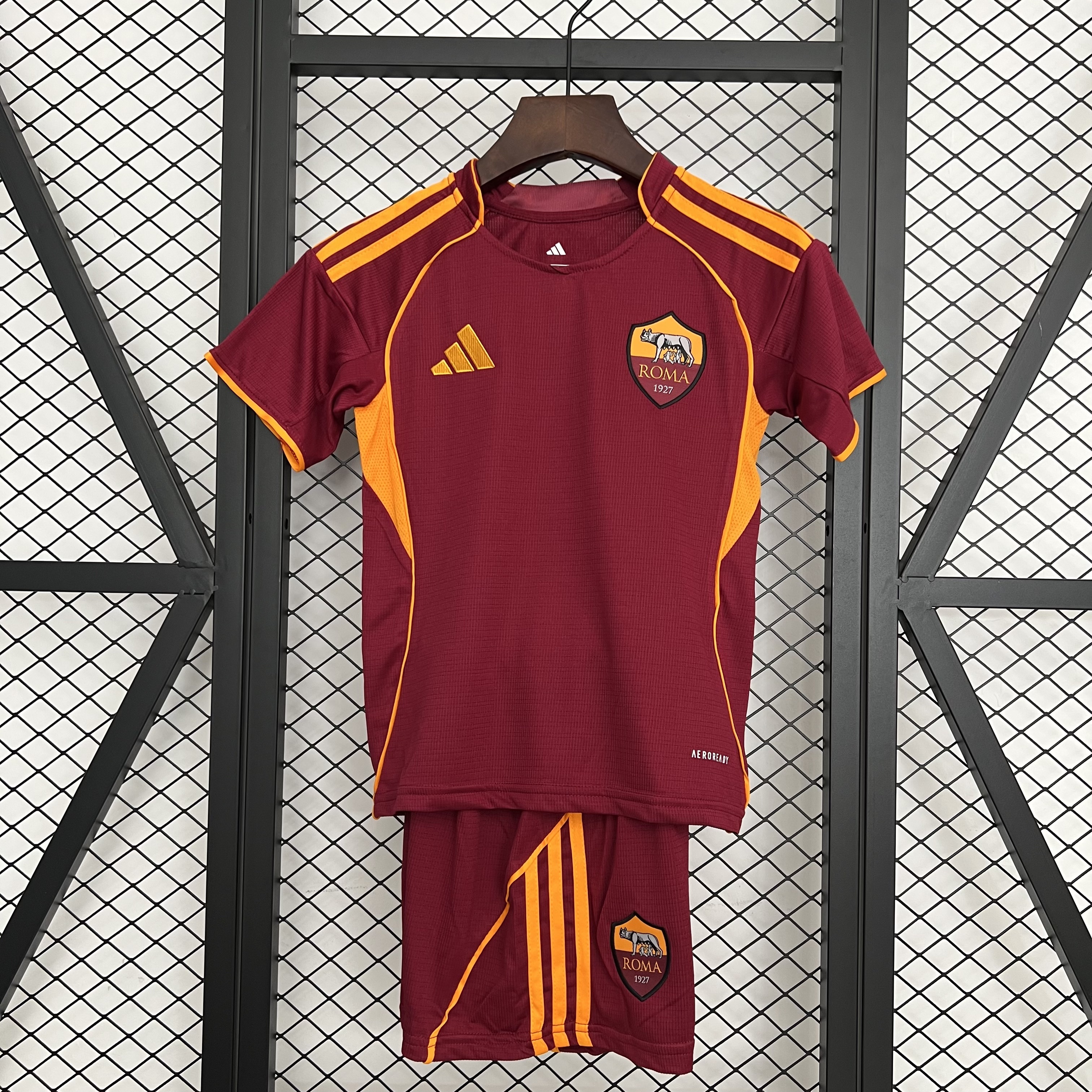 Roma Soccer Jersey Home Kids Kit Jersey+Shorts 2025/26 - Ujersey NHL