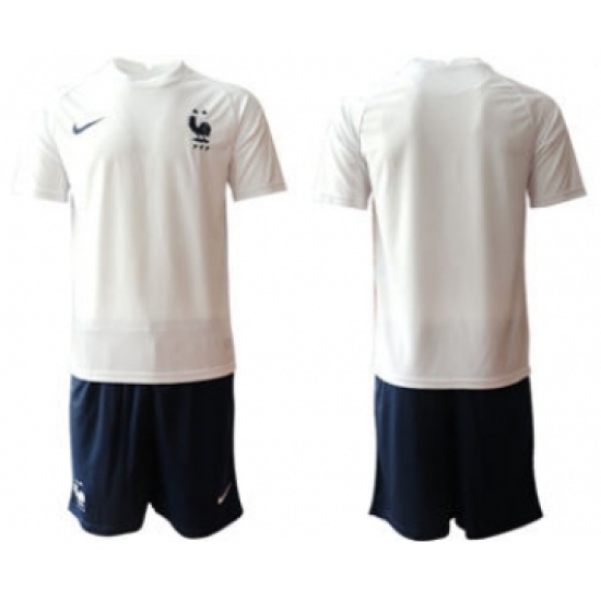Men's France Custom Euro 2021 White Soccer Jersey and Shorts - Ujersey