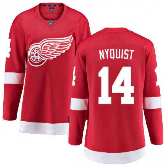 Women's Detroit Red Wings #14 Gustav Nyquist Fanatics Branded Red Home Breakaway NHL Jersey - Ujersey