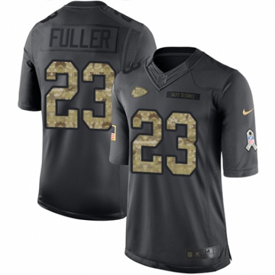 Men's Nike Kansas City Chiefs #23 Kendall Fuller Limited Black 2016 Salute to Service NFL Jersey - Ujersey