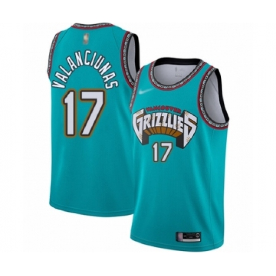 Youth Memphis Grizzlies #17 Jonas Valanciunas Swingman Green Hardwood Classic Basketball Jersey - Ujersey