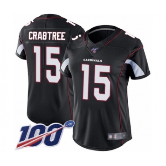 Women's Arizona Cardinals #15 Michael Crabtree Black Alternate Vapor Untouchable Limited Player 100th Season Football Jersey - Ujersey