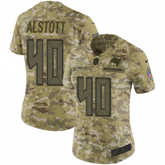 Women's Nike Tampa Bay Buccaneers #40 Mike Alstott Limited Camo 2018 Salute to Service NFL Jersey - Ujersey