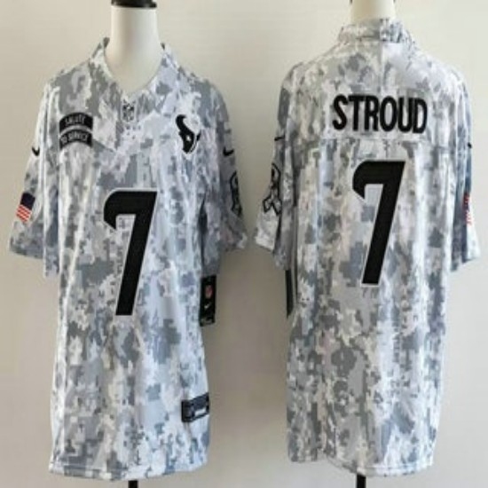 Men's Houston Texans #7 CJ Stroud Limited Arctic Camo 2024 Salute to Service Jersey - Ujersey
