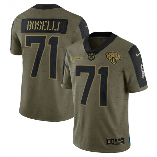 Men's Jacksonville Jaguars #71 Tony Boselli Nike Olive 2021 Salute To Service Retired Player Limited Jersey - Ujersey