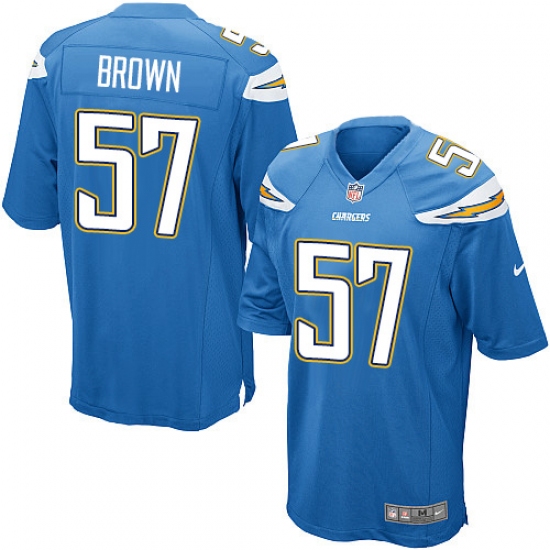 Men's Nike Los Angeles Chargers #57 Jatavis Brown Game Electric Blue Alternate NFL Jersey - Ujersey