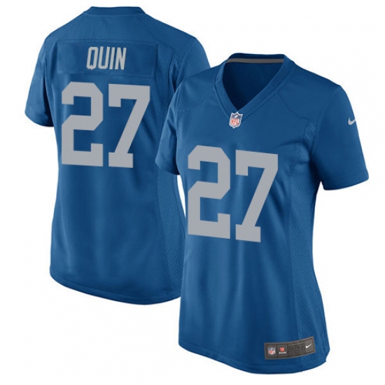 Women's Nike Detroit Lions #27 Glover Quin Game Blue Alternate NFL Jersey - Ujersey