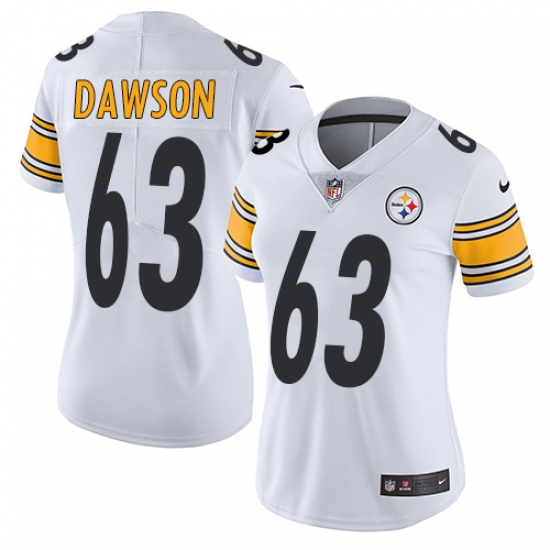 Women's Nike Pittsburgh Steelers #63 Dermontti Dawson White Vapor Untouchable Limited Player NFL Jersey - Ujersey