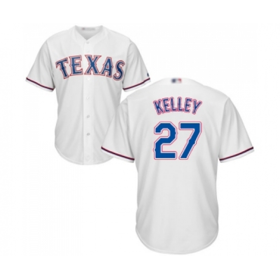 Youth Texas Rangers #27 Shawn Kelley Replica White Home Cool Base Baseball Jersey - Ujersey