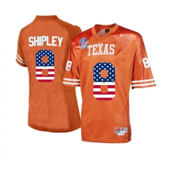 Texas Longhorns 8 Jordan Shipley Orange College Football Throwback Jersey - Ujersey