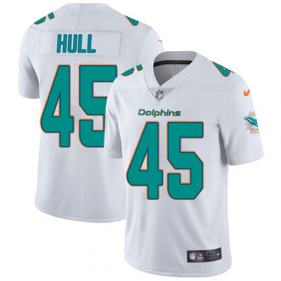 Men's Nike Miami Dolphins #45 Mike Hull White Vapor Untouchable Limited Player NFL Jersey - Ujersey