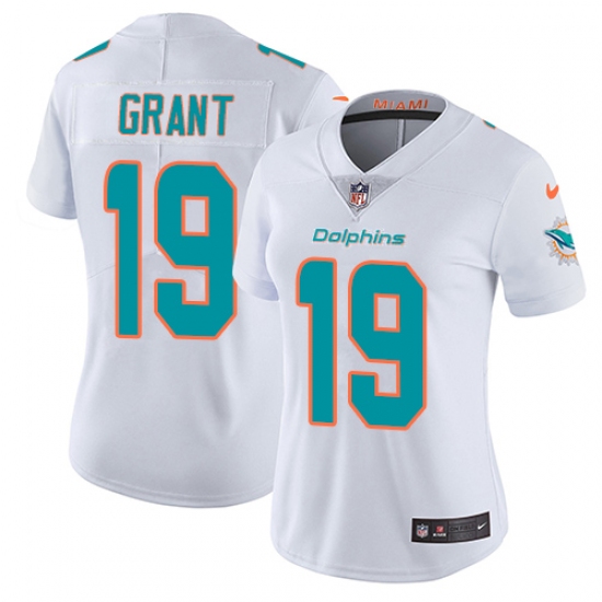 Women's Nike Miami Dolphins #19 Jakeem Grant White Vapor Untouchable Limited Player NFL Jersey - Ujersey