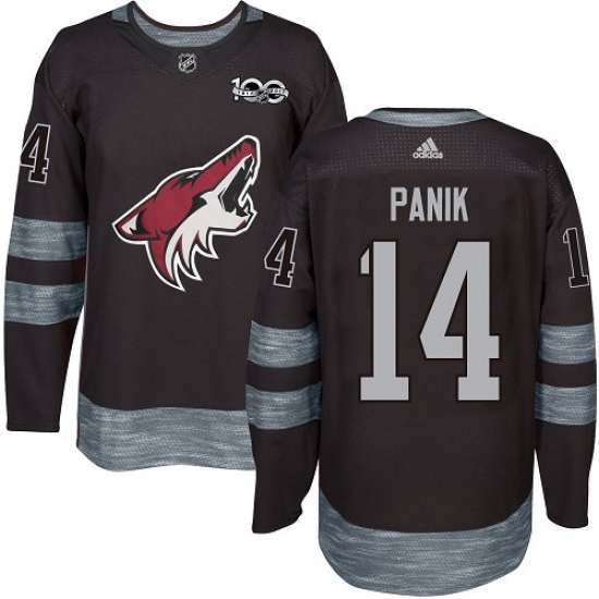 Men's Adidas Arizona Coyotes #14 Richard Panik Authentic Black 1917-2017 100th Anniversary NHL Jersey - Ujersey